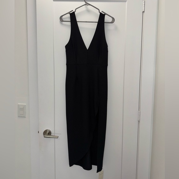 NWT Abercrombie Plunge V-Neck Midi Dress with Slit - Picture 3 of 6